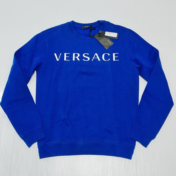 Versace Men’s Size XS Embroidered Logo Blue Sweatshirt NWT $800 - Picture 1 of 9